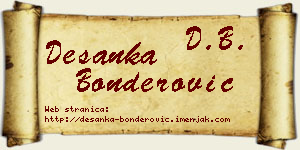 Desanka Bonderović vizit kartica